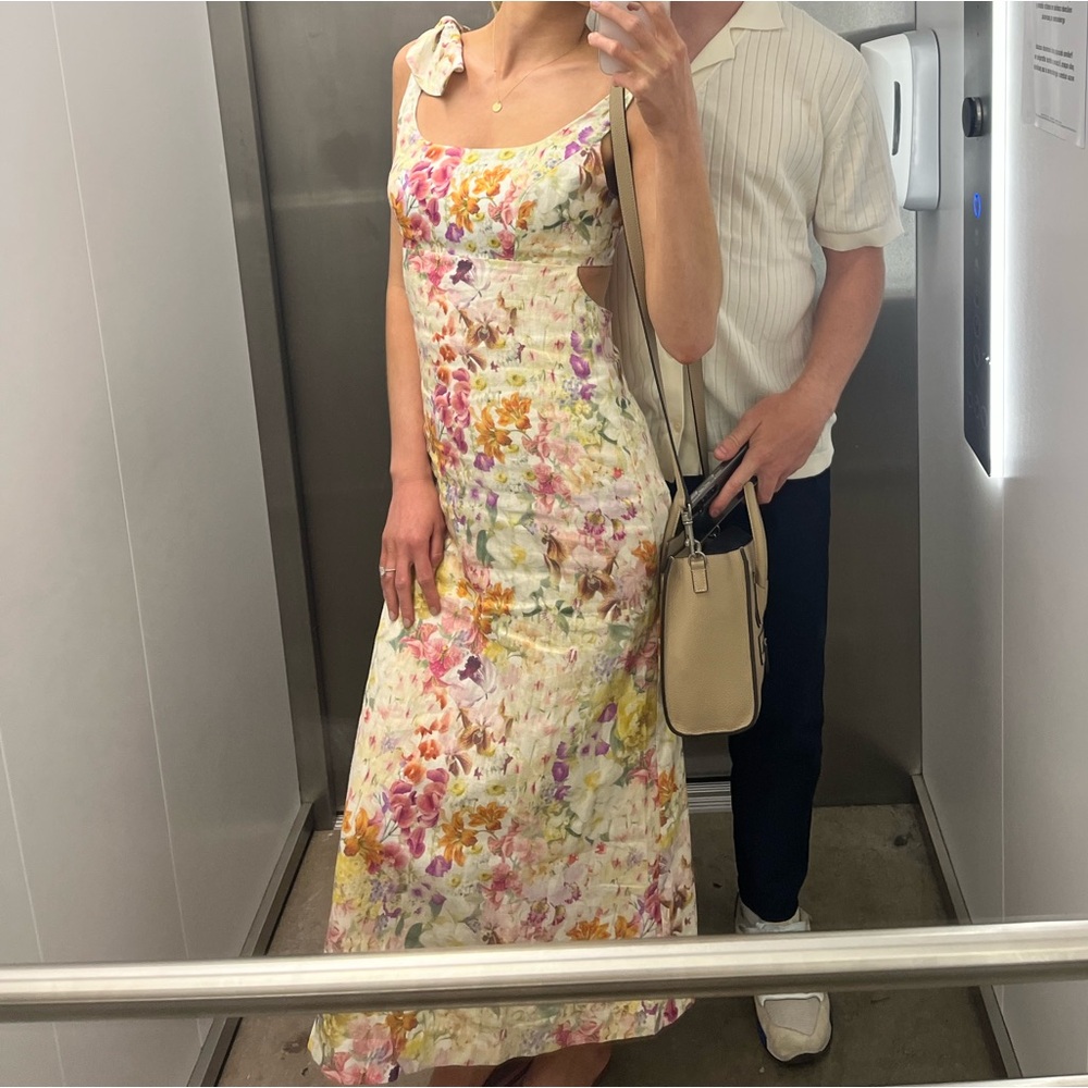 Zimmermann Harmony Floral Linen Midi Dress - Picture 4 of 4
